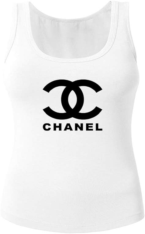 chanel logo t shirts|Chanel logo tank top.